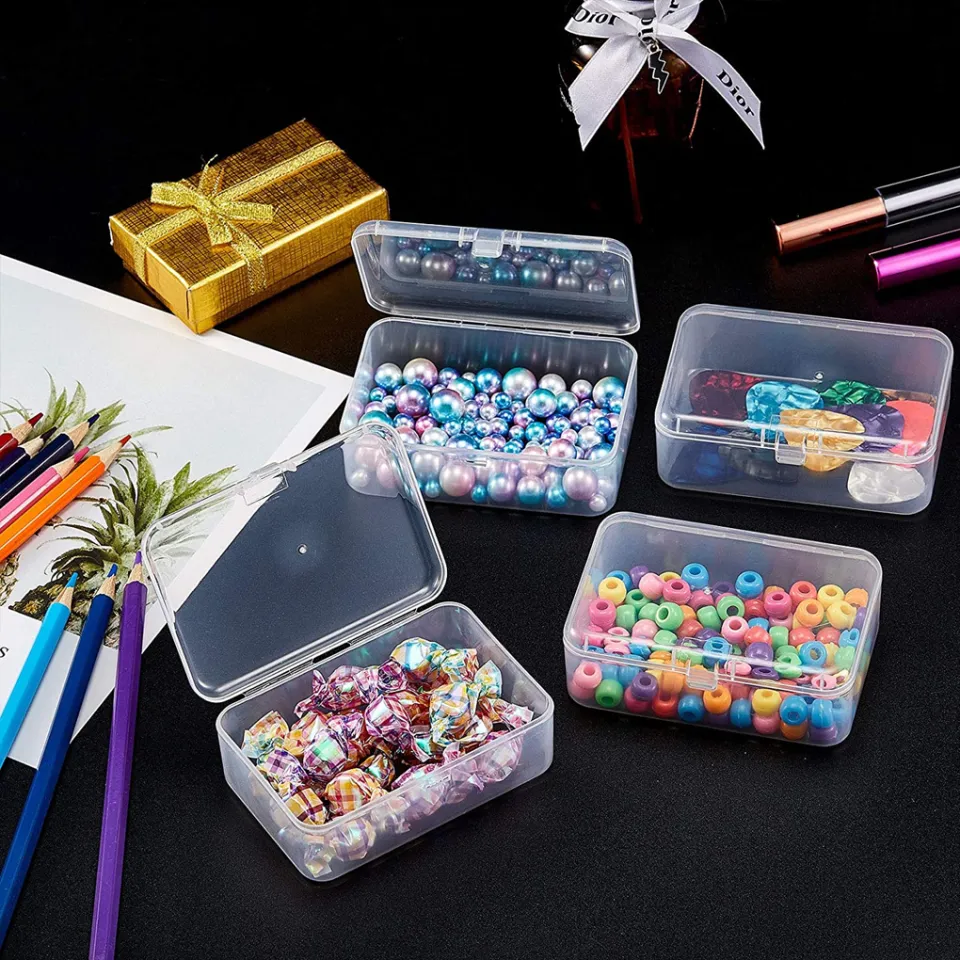 Rectangular Bead Storage Boxes Lightweight Durable Small Volume Non-brittle  with Cover DIY Clear Containers for Beads and More